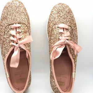 Kate spade rose gold sparkle sneakers size 10.5